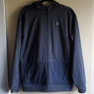 Men's Zip-Front Hooded Jacket in Dark Gray